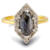 Salt and Pepper marquise diamond engagement ring - front