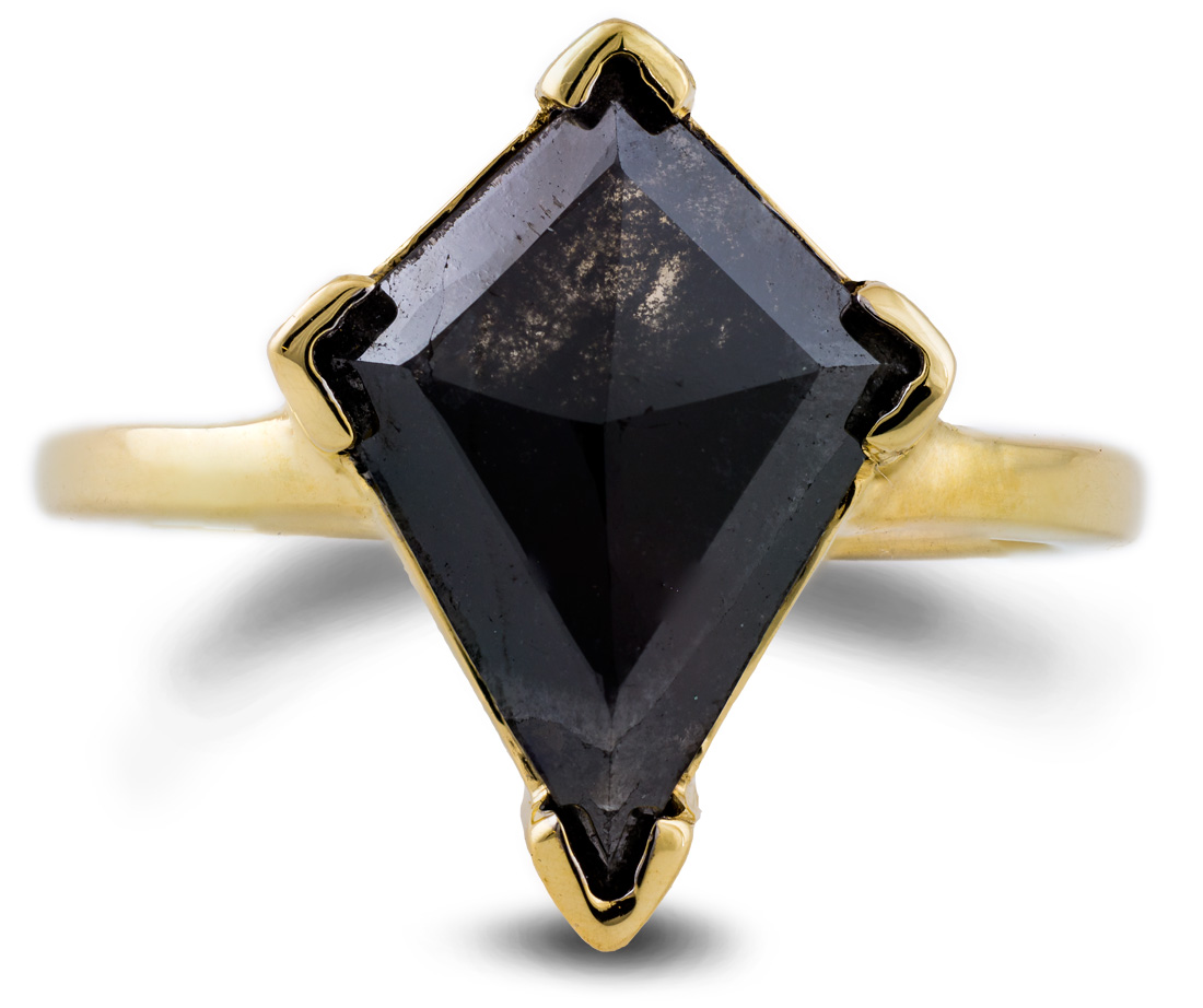 Kite Cut Salt and Pepper Diamond For Engagement Ring 0.50 Ct  NJ106