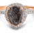 Salt and pepper pear diamond rose gold engagement ring - front