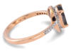 Salt and pepper pear diamond rose gold engagement ring - side