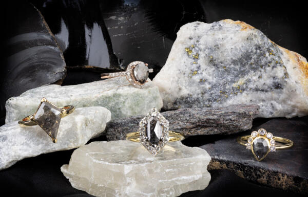 Salt and pepper diamond rings