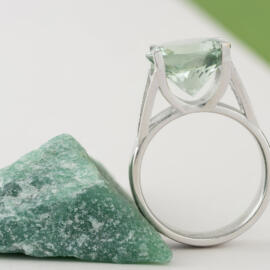 Custom Platinum Prasiolite Solitaire through