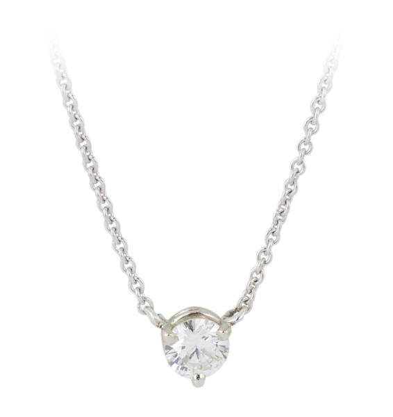 Floating Diamond Necklace Gold and Silver Gemstone Pendants on Dainty Chains Arden Jewelers