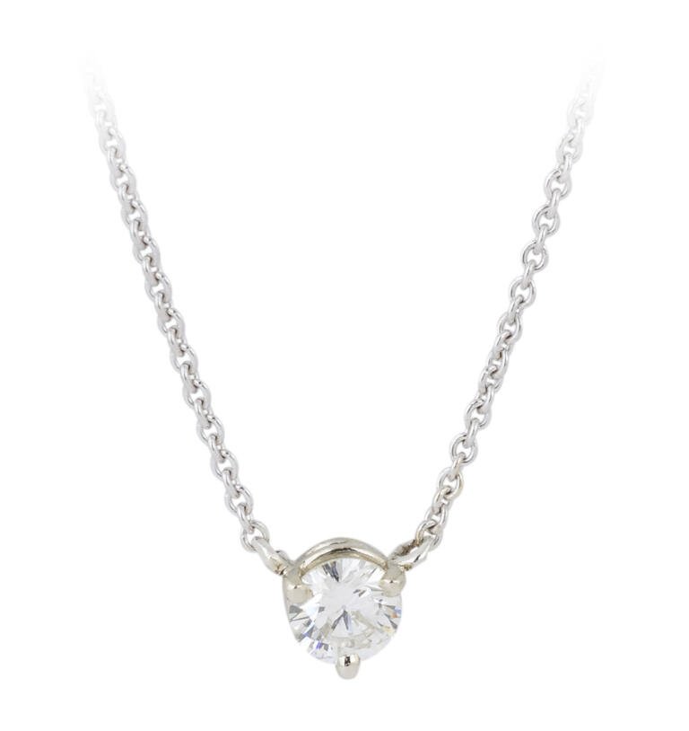 Floating Diamond Necklace Gold and Silver Gemstone Pendants on Dainty