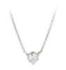 Floating Diamond Collection : Modern White Gold Necklace with Round Brilliant Diamond front view