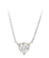 Simple Diamond Necklace in White Gold front view