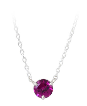 Pink Spinel in Minimalist Sterling Silver Necklace