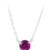 Pink Spinel in Minimalist Sterling Silver Necklace front view