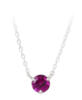Pink Spinel in Minimalist Sterling Silver Necklace front view