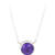 Round Amethyst in Sterling Silver Bezel Necklace front view