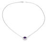 Round Amethyst in Sterling Silver Bezel Necklace full necklace