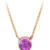 Pink Sapphire in Modern Rose Gold Bezel Necklace front view