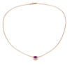 Pink Sapphire in Modern Rose Gold Bezel Necklace full necklace