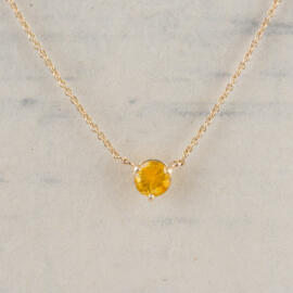 Floating yellow sapphire necklace front