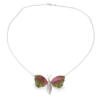 California Tourmaline : Green and Pink Butterfly Necklace with Diamonds full necklace