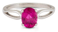 California Tourmaline : Solitaire Split Shank Ring front view
