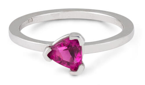 California Tourmaline : Simple Trillion Solitaire Ring