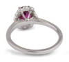 California Tourmaline : Vintage Style Halo Ring with Diamond Accents back view