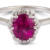 California Tourmaline : Vintage Style Halo Ring with Diamond Accents front view