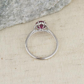 California Tourmaline : Vintage Style Halo Ring with Diamond Accents through view fancy