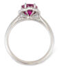 California Tourmaline : Vintage Style Halo Ring with Diamond Accents through view