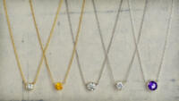 Floating diamond necklaces