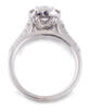 Low Profile Cushion Halo Diamond Engagement Ring through view
