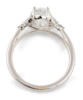 through view of Marquise Diamond Accent Engagement Ring with Oval Center Stone