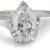 Platinum estate pear cut diamond ring front view