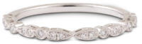 Mirrored Diamond band with diamonds front on white background