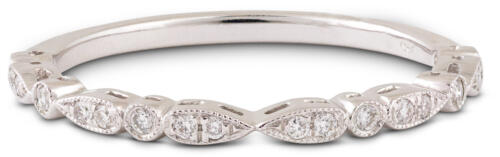 Milgrain Stackable Band with Mirrored Diamond Pattern