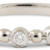 bezel set diamond and bead band front on white background