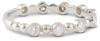 side angle bezel set diamond and bead band on white background