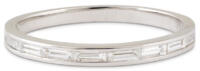 front angle baguette diamonds channel band on white background