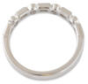 through angle white gold milgrain round and baguette diamond band on white background