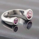 side angle pink spinel open shank ring