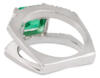 gallery view split shank diamond and emerald ring