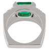 through view split shank diamond and emerald ring