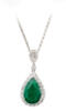 pear emerald diamond halo front view