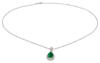 full view pear cut emerald and diamond halo necklace