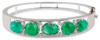 cabachon emerald and diamond bracelet front view