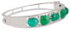 side view cabachon emerald and diamond bracelet