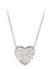 pave diamond heart necklace white gold front angle