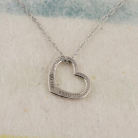 back angle fancy background mini heart necklace