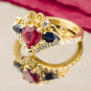 side view ruby, sapphire, diamond crown ring