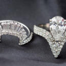 pear cut diamond wedding set side by side