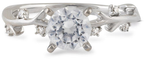 nature diamond engagement ring front view