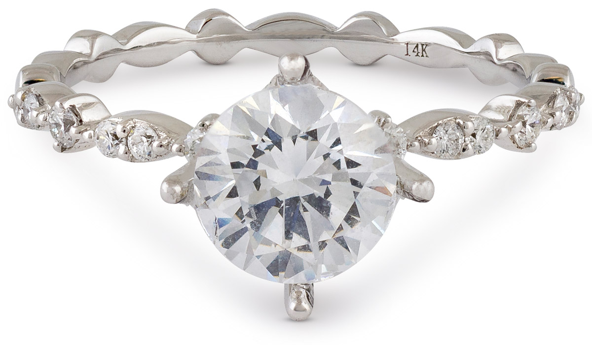 Elegant 1.20 CT Princess Cut Diamond Engagement Ring in 14 KT White Go –  Primestyle.com