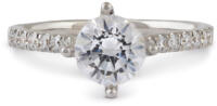 compass cathedral diamond engagement ring front view