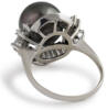 back view black pearl and diamond ring